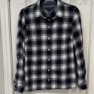 Tommy Hilfiger Navy and White Checkered Shirt